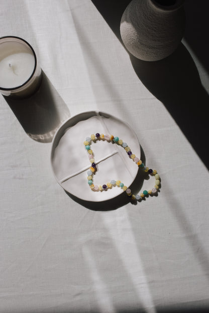 Matilde necklace. Amber, amazonite, aquamarine, amethyst and rose quartz.